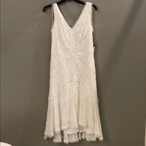 BRAND NEW Taylor White Dress. Fit and Flare.